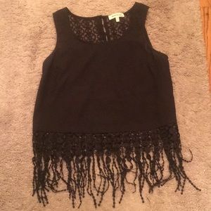 tank top with fringes at the bottom